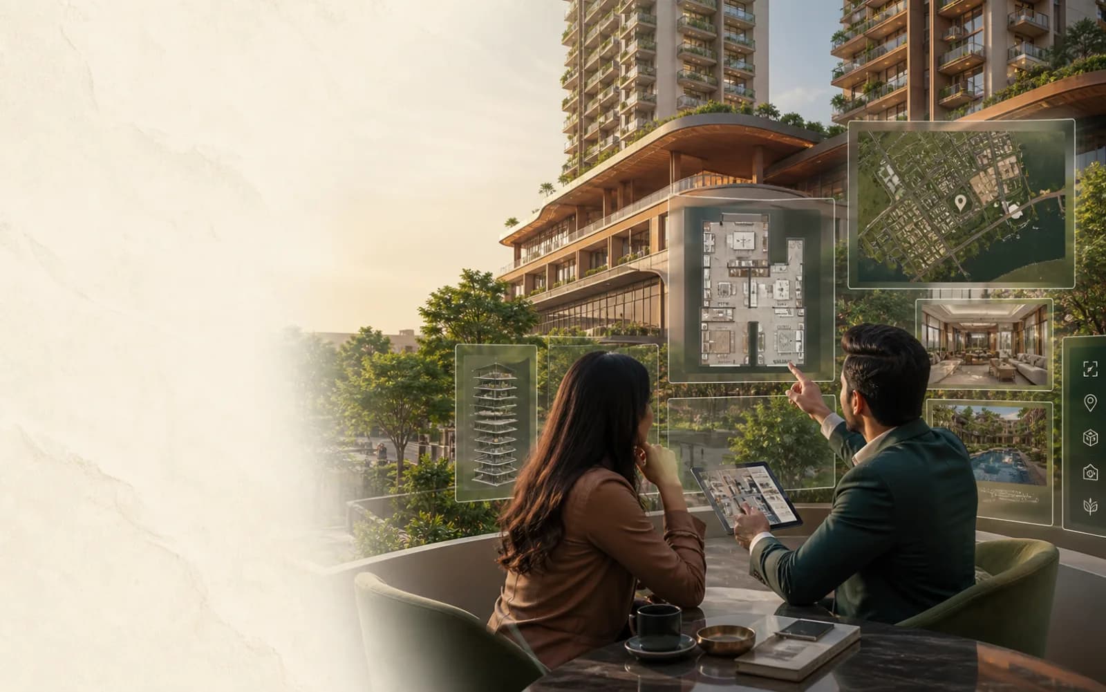 Property consultant using interactive real estate website