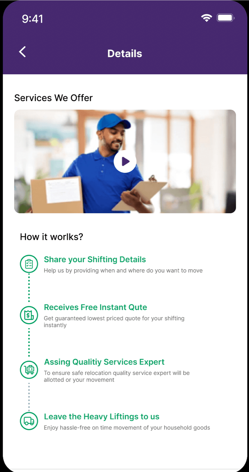 Movement Delivery App screen 7