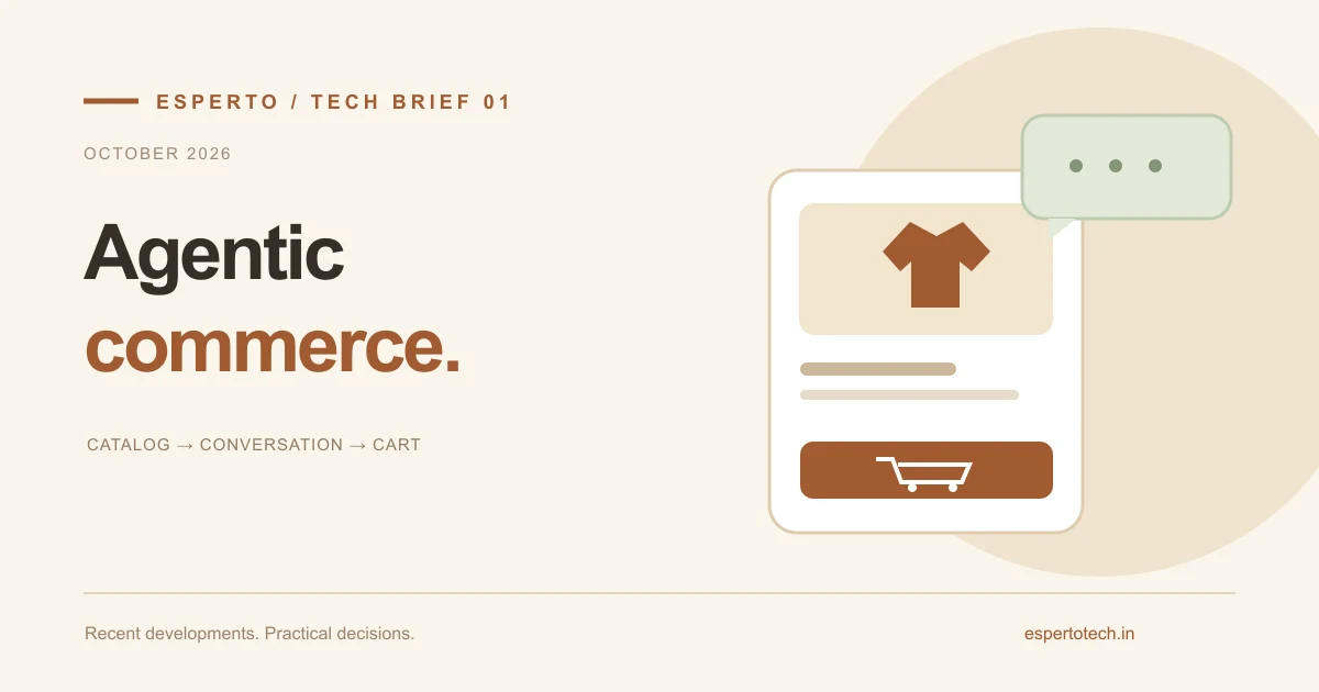 Illustration of a product catalog connected to a shopping assistant and a confirmed cart