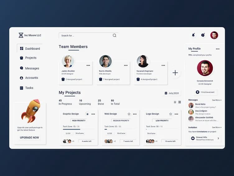 MLM software dashboard for network marketing business management